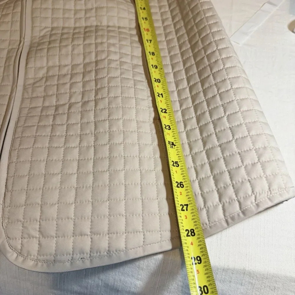 Lands' End Lightweight Hooded Quilted Jacket Tan Women's Size Large full Zip NEW